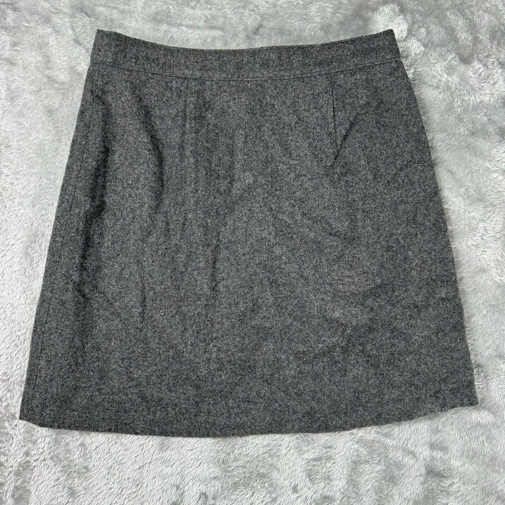 Madewell Skirt Womens 2 Gray Wool Exposed Zipper Academia Office Casual